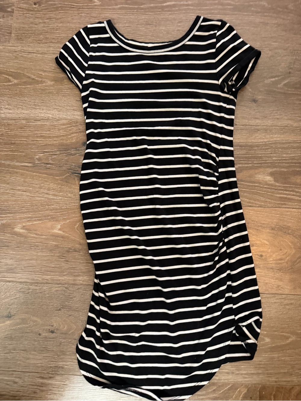 Heart Hips Black & White Striped Midi Dress